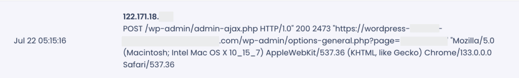 Access log Example
